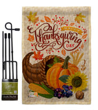 Thanksgiving Cornucopia - Thanksgiving Fall Vertical Impressions Decorative Flags HG137266 Made In USA