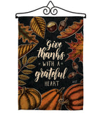 Grateful Heart - Thanksgiving Fall Vertical Impressions Decorative Flags HG137284 Made In USA