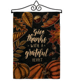 Grateful Heart - Thanksgiving Fall Vertical Impressions Decorative Flags HG137284 Made In USA