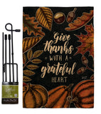 Grateful Heart - Thanksgiving Fall Vertical Impressions Decorative Flags HG137284 Made In USA