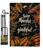 Grateful Heart - Thanksgiving Fall Vertical Impressions Decorative Flags HG137284 Made In USA