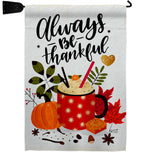 Always Thankful - Thanksgiving Fall Vertical Impressions Decorative Flags HG137591 Made In USA