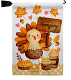 Sweet Turkey - Thanksgiving Fall Vertical Impressions Decorative Flags HG137630 Made In USA