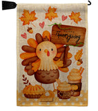 Sweet Turkey - Thanksgiving Fall Vertical Impressions Decorative Flags HG137630 Made In USA