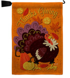 Thanks Giving Turkey - Thanksgiving Fall Vertical Impressions Decorative Flags HG137640 Made In USA