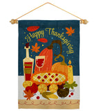 Thanks Feast - Thanksgiving Fall Vertical Impressions Decorative Flags HG137642 Made In USA