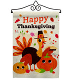 Give Thanks Turkey - Thanksgiving Fall Vertical Impressions Decorative Flags HG190006 Made In USA