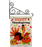 Give Thanks Turkey - Thanksgiving Fall Vertical Impressions Decorative Flags HG190006 Made In USA
