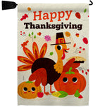 Give Thanks Turkey - Thanksgiving Fall Vertical Impressions Decorative Flags HG190006 Made In USA