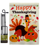 Give Thanks Turkey - Thanksgiving Fall Vertical Impressions Decorative Flags HG190006 Made In USA