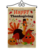 Give Thanks Turkey - Thanksgiving Fall Vertical Impressions Decorative Flags HG190006 Made In USA