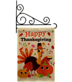 Give Thanks Turkey - Thanksgiving Fall Vertical Impressions Decorative Flags HG190006 Made In USA