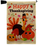 Give Thanks Turkey - Thanksgiving Fall Vertical Impressions Decorative Flags HG190006 Made In USA