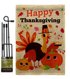 Give Thanks Turkey - Thanksgiving Fall Vertical Impressions Decorative Flags HG190006 Made In USA