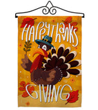 Happy Thanksgiving Turkey - Thanksgiving Fall Vertical Impressions Decorative Flags HG192043 Made In USA