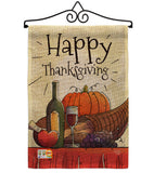 Happy Thanksgiving Feast - Thanksgiving Fall Vertical Impressions Decorative Flags HG192045 Made In USA