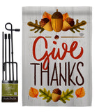 Give Thanks - Thanksgiving Fall Vertical Impressions Decorative Flags HG192254 Made In USA