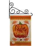 Pumpkin Give Thanks - Thanksgiving Fall Vertical Impressions Decorative Flags HG192139 Made In USA