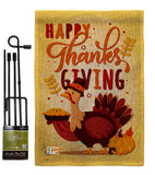 Happy ThanksGiving - Thanksgiving Fall Vertical Impressions Decorative Flags HG192228 Made In USA
