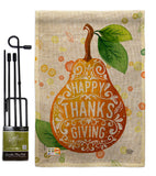 Happy Thanks Giving - Thanksgiving Fall Vertical Impressions Decorative Flags HG192253 Made In USA