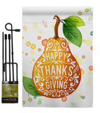 Happy Thanks Giving - Thanksgiving Fall Vertical Impressions Decorative Flags HG192253 Made In USA