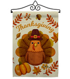 Pilgrim Turkey - Thanksgiving Fall Vertical Impressions Decorative Flags HG192283 Made In USA