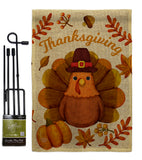 Pilgrim Turkey - Thanksgiving Fall Vertical Impressions Decorative Flags HG192283 Made In USA