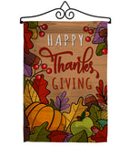 Happy Thanks Giving - Thanksgiving Fall Vertical Impressions Decorative Flags HG192294 Made In USA