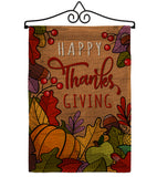 Happy Thanks Giving - Thanksgiving Fall Vertical Impressions Decorative Flags HG192294 Made In USA