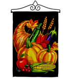 Grateful Cornucopia - Thanksgiving Fall Vertical Impressions Decorative Flags HG192655 Made In USA