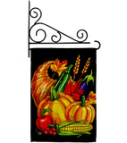 Grateful Cornucopia - Thanksgiving Fall Vertical Impressions Decorative Flags HG192655 Made In USA