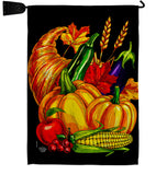 Grateful Cornucopia - Thanksgiving Fall Vertical Impressions Decorative Flags HG192655 Made In USA