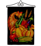 Grateful Cornucopia - Thanksgiving Fall Vertical Impressions Decorative Flags HG192655 Made In USA