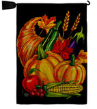 Grateful Cornucopia - Thanksgiving Fall Vertical Impressions Decorative Flags HG192655 Made In USA