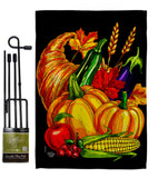 Grateful Cornucopia - Thanksgiving Fall Vertical Impressions Decorative Flags HG192655 Made In USA