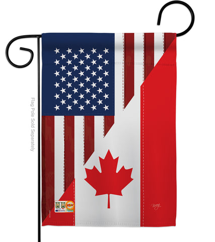 US Canada Friendship - US Friendship Flags of the World Vertical Impressions Decorative Flags HG108190 Made In USA