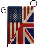 US UK Friendship - US Friendship Flags of the World Vertical Impressions Decorative Flags HG108380 Made In USA