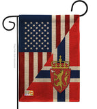 US Norway Friendship - US Friendship Flags of the World Vertical Impressions Decorative Flags HG108386 Made In USA