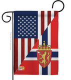 US Norway Friendship - US Friendship Flags of the World Vertical Impressions Decorative Flags HG108386 Made In USA