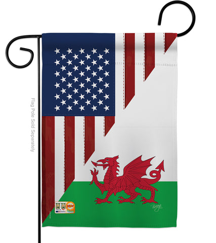 US Wales Friendship - US Friendship Flags of the World Vertical Impressions Decorative Flags HG108389 Made In USA
