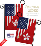 US Hong Kong Friendship - US Friendship Flags of the World Vertical Impressions Decorative Flags HG108436 Made In USA