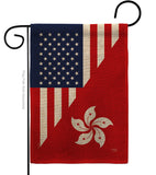 US Hong Kong Friendship - US Friendship Flags of the World Vertical Impressions Decorative Flags HG108436 Made In USA