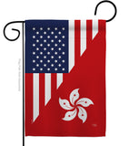 US Hong Kong Friendship - US Friendship Flags of the World Vertical Impressions Decorative Flags HG108436 Made In USA