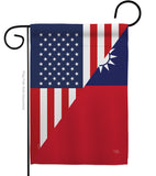 US Taiwan Friendship - US Friendship Flags of the World Vertical Impressions Decorative Flags HG108439 Made In USA