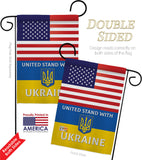 US Stand With Ukraine - US Friendship Flags of the World Vertical Impressions Decorative Flags HG141204 Made In USA