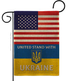 US Stand With Ukraine - US Friendship Flags of the World Vertical Impressions Decorative Flags HG141204 Made In USA