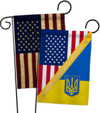 US Support Ukaine - US Friendship Flags of the World Vertical Impressions Decorative Flags HG120092 Made In USA
