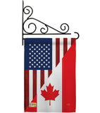 US Canada Friendship - US Friendship Flags of the World Vertical Impressions Decorative Flags HG108190 Made In USA