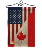 US Canada Friendship - US Friendship Flags of the World Vertical Impressions Decorative Flags HG108190 Made In USA