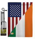 US Irish Friendship - US Friendship Flags of the World Vertical Impressions Decorative Flags HG108237 Made In USA
